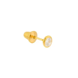 Brinco masculino de ouro 18k 4mm 1 peça