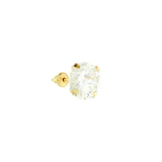 Brinco masculino de ouro 18k pedra 6mm uma peça