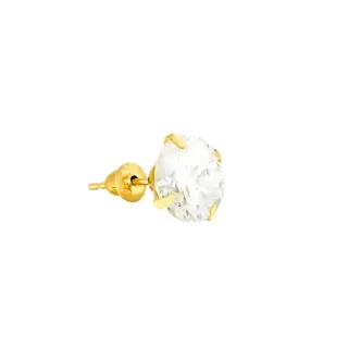 Brinco masculino de ouro 18k pedra 7mm uma peça