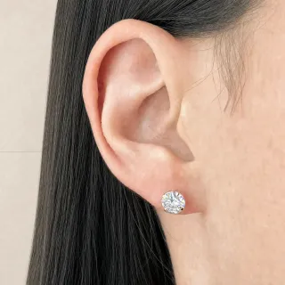 Brinco de ouro 18k moissanite ponto de luz 6mm