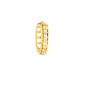 Brinco piercing de orelha ouro 18k pedras UMA PEÇA