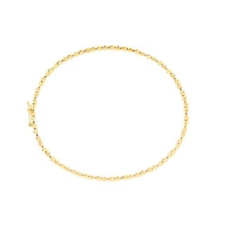 Bracelete de ouro 18k feminino fio torcido