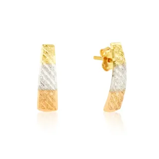 Brinco de ouro 18k amarelo branco e rosê