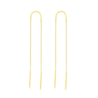 Brinco de ouro 18k corrente dupla Alana G