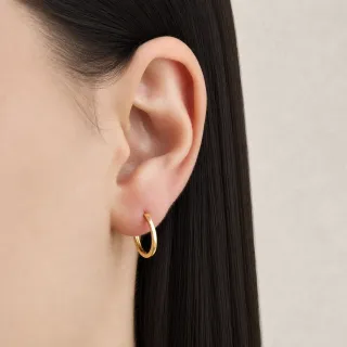 Brinco de ouro 18k argola simples pequena – fio 1mm