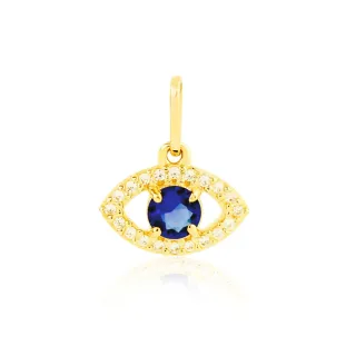 Pingente olho grego de ouro 18k cravejado 