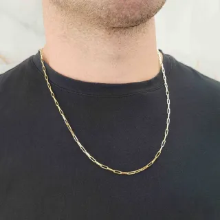 Corrente de ouro 18k masculina - Cartier 60cm foto detalhada dos elos da corrente 
