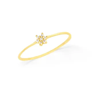 Anel de ouro delicado flor mini 18k