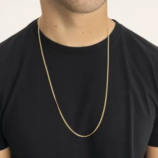 Corrente de ouro 18k malha grumet masculina grumet 70cm