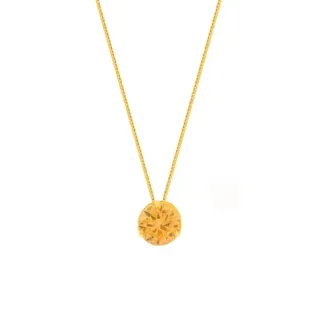 Colar ponto de luz ouro 18k 45cm pedra Citrino