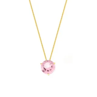 Colar ponto de luz ouro 18k 45cm pedra Rosa