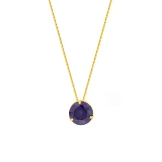 Colar ponto de luz ouro 18k 45cm pedra Roxa