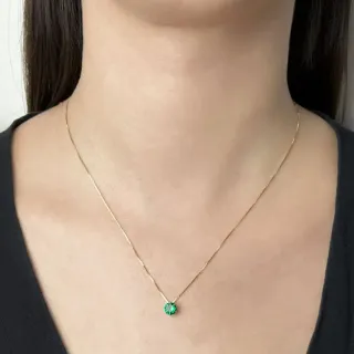 Colar ponto de luz ouro 18k 45cm pedra Verde