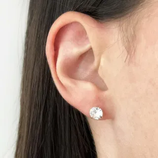 Conjunto colar e brinco de ouro 18k ponto de luz branco 