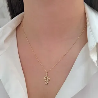 Corrente Colar Ouro 18k 45cm + Pingente Ouro 18k Filho Menino