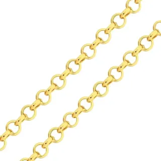 Corrente de ouro 18 elos português 40cm grossa