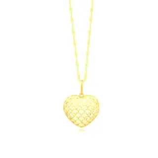Corrente + Pingente de ouro 18k coração M VII