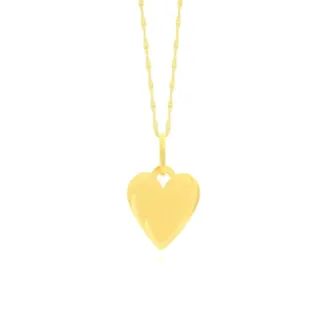 Corrente De Ouro 18k 45cm + Pingente coração fosco