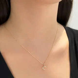 Corrente De Ouro 18k 45cm + Pingente coração vazado
