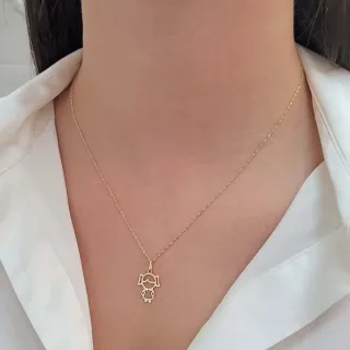 Corrente De Ouro 18k 45cm + Pingente De Ouro 18k Menina