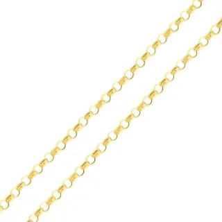 Corrente de ouro 18k elo português oca 45cm 2mm Coport535
