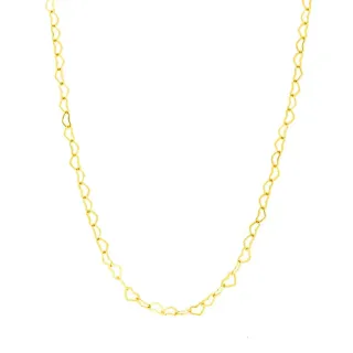 Corrente de ouro 18k feminina coração 40cm