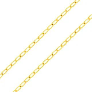 Corrente de ouro 18k malha grumet alongados 60 cm