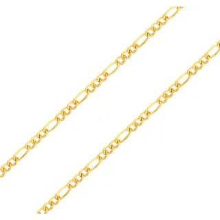 Corrente de ouro 18k masculina 60cm malha elos 3x1