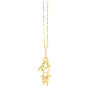  Corrente De Ouro 18k + Pingente De Ouro 18k Menino/Filho Com Zircônias