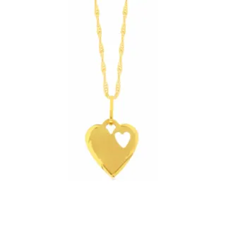 Corrente De Ouro 18k singapura 45cm + Pingente coração 