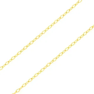 Corrente de ouro feminina 18k elo americano 0,5mm 50 cm