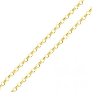 Corrente de ouro feminina 18k Elo Português Oca 40cm