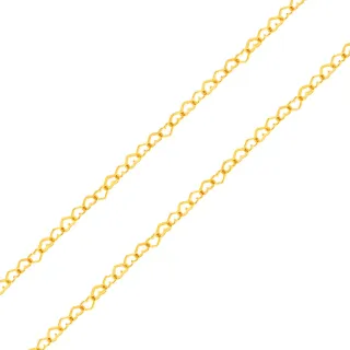Corrente de ouro feminina 45cm elo coração vazado