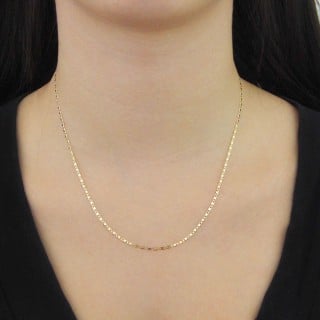 Corrente de Ouro 18k Piastrine 45cm 1mm