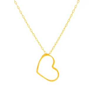 Corrente feminina de ouro 18k e Pingente de ouro 18k coração vazado