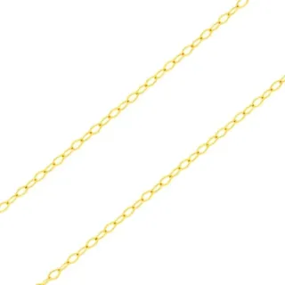Corrente feminina de ouro 18k elo americano 0,5mm