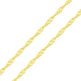 Corrente de ouro 18k singapura torcida 45cm - 0,8g