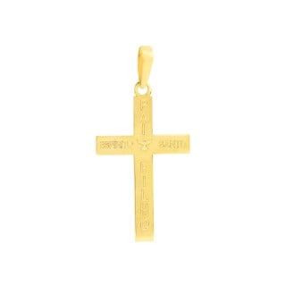 Pingente cruz de ouro 18k Pai Filho e Divino