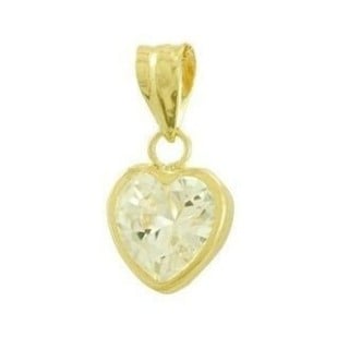 Pingente de ouro 18k coracao com zirconia