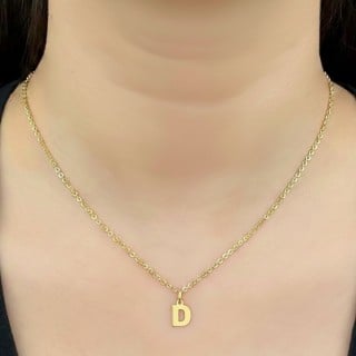Pingente letra D de ouro 18k 