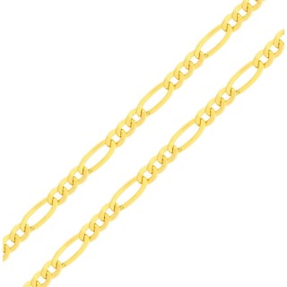 Corrente de ouro 18k masculina 50cm malha elos 3x1 