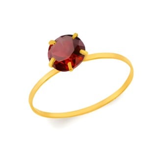 Anel de formatura vermelho em ouro 18k