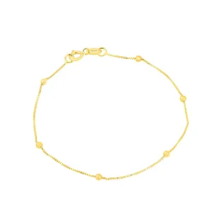 Pulseira infantil veneziana de ouro 18k bolinha