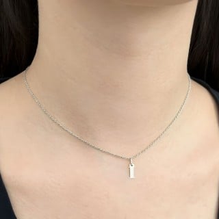 Pingente letra de ouro branco 18k I