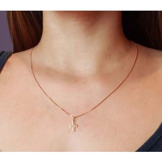 Pingente de ouro 18k Cruz vazada mini