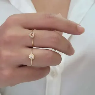 Anel de ouro coração 18k cravejado spike