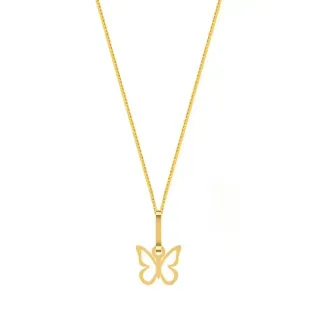Gargantilha borboleta de ouro 18k vazada