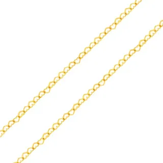 Gargantilha de coração de ouro 18k 40cm