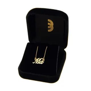 Gargantilha de ouro 18k com nome escrito personalizado 2 letras