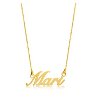 Gargantilha de ouro 18k com nome escrito personalizado 4 letras
